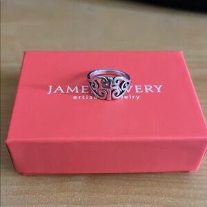James Avery Silver Scroll Cross Ring